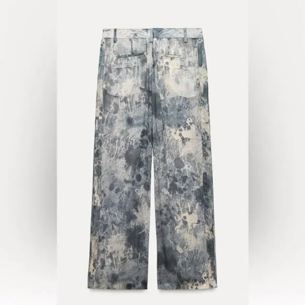 NWT Zara Semi-Sheer Printed Women's High Waisted Pants 100% Viscose Size XS - Picture 15 of 16